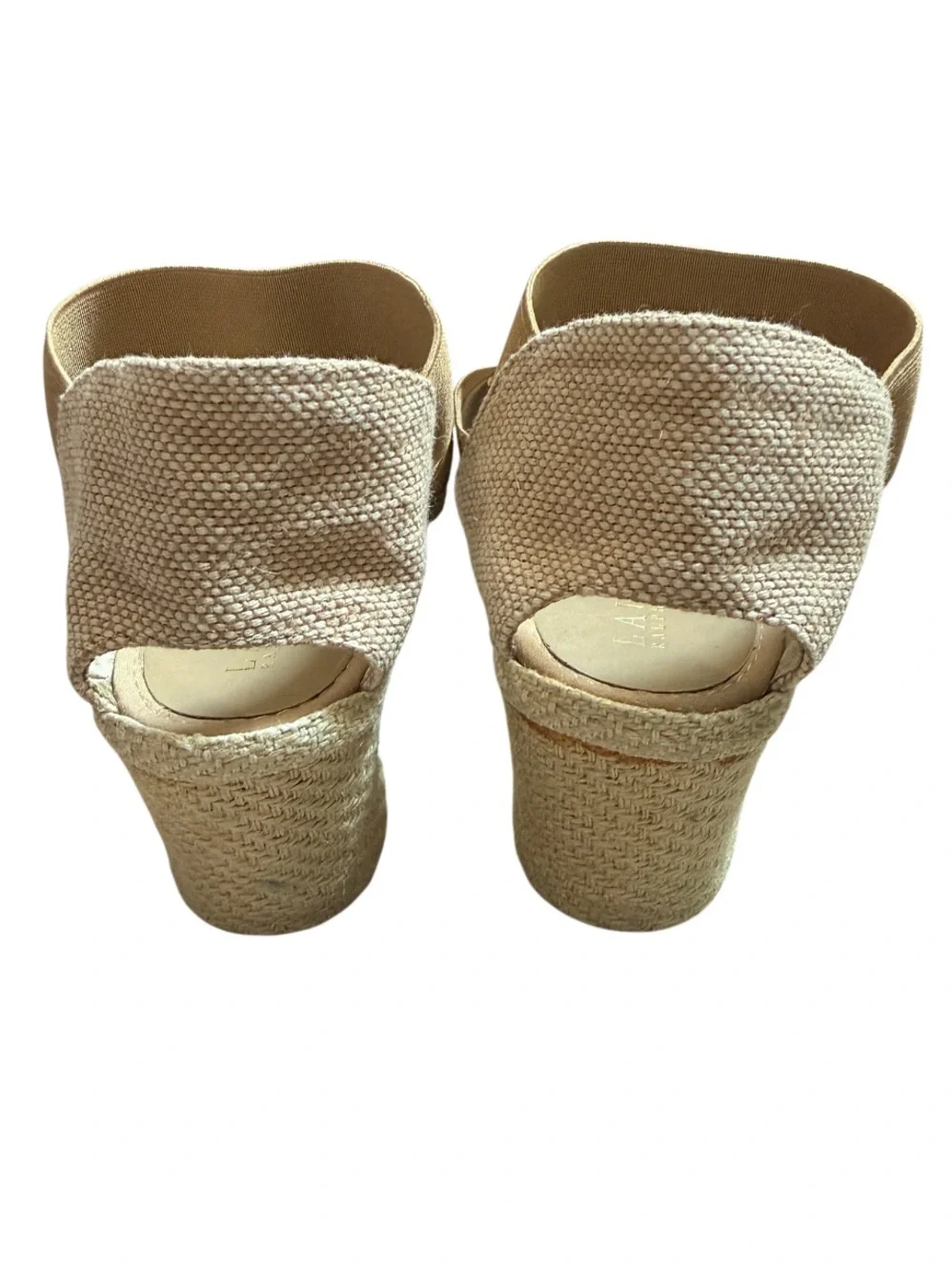Ralph Lauren Natural Charla‎ Canvas Espadrille Wedge Sandal 10 Old Money Coastal